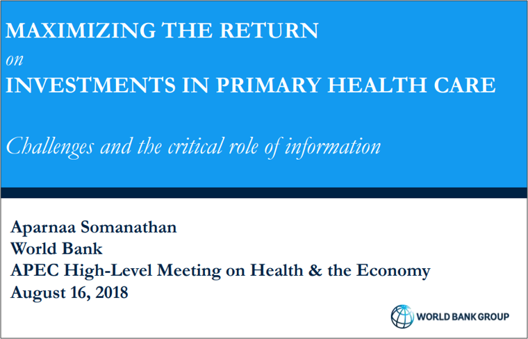 Maximizing the Return on Investments in Primary Healthcare